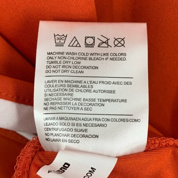 Mizuno Orange Short Sleeve V-Neck shirt Size Large - Picture 8 of 8